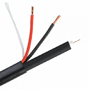 Кабель для видеонаблюдения РК 75+2х0,75, PE, внешний, черный, бухта 200м.