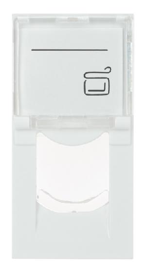 Адаптер 22,5х45 мм со шторкой для модуля Keystone, 1 порт (модуль), белый