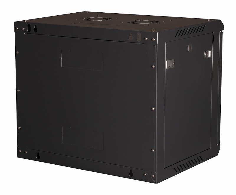 Шкаф 19" телекоммуникационный настенный, 9U 501х600х450 мм, дверь стекло, черный