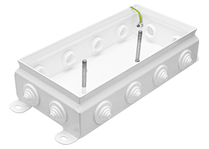 Коробка монтажная общепромышленные, оцинкованная сталь 1,2мм, IP55, 123х240х62 мм