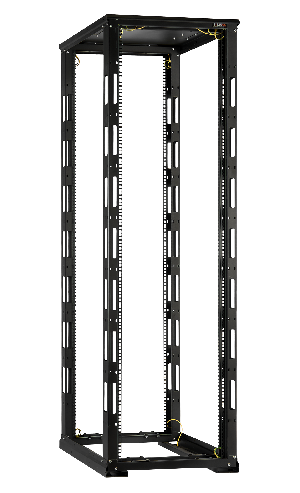 Монтажная стойка двухрамная с разборной рамой 19", 47U, Ш600xВ2217xГ800мм, с крышей, в разобранном виде, черный