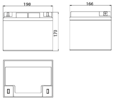 Аккумулятор 40 А/ч, 12В, 198х166х170 мм, вес 13,2 кг