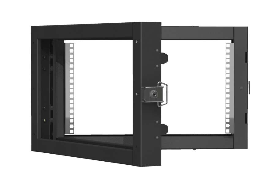 Пристенная поворотная секция TLK 19", 6U, Ш600хВ370хГ156мм, 1 пары L-образных монтажных направляющих, черный RAL 9005.