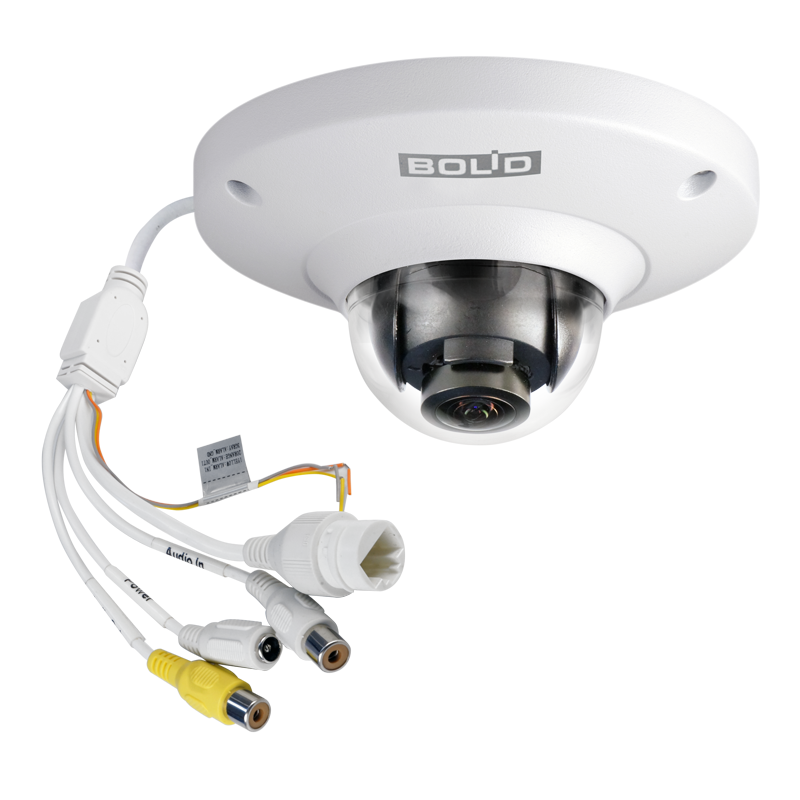 Купольная антивандальная видеокамера&nbsp;&nbsp;5 Мп, 1/3'' КМОП; объектив 1,42 мм; H.265