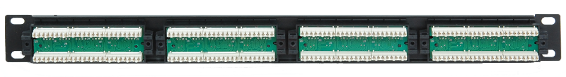 Коммутационная панель ULAN 19", 1U, 24 порта, Кат.5e (Класс D), 100МГц, RJ45/8P8C, 110, T568A/B, неэкранированная, черная