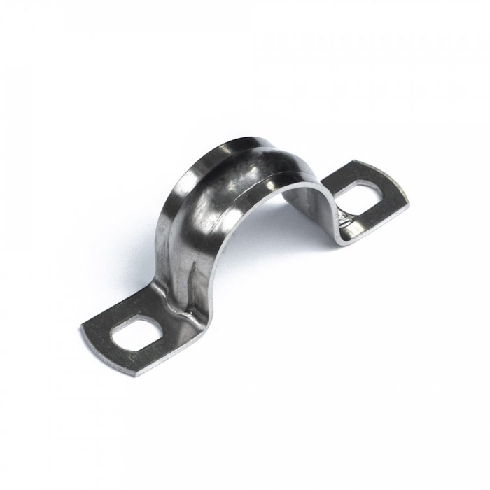 Скоба металлическая двухлапковая СМД(INOX) d25-26 мм (20шт/уп)