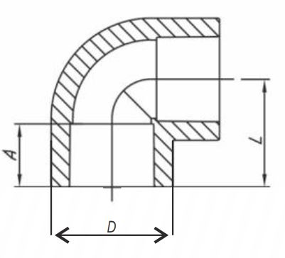 Угольник ПП 90гр. D40