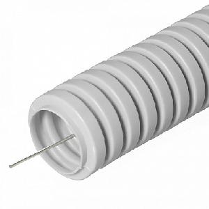 Труба гофрированная ПВХ серая с/з д20 (100м/уп) "Строитель"
