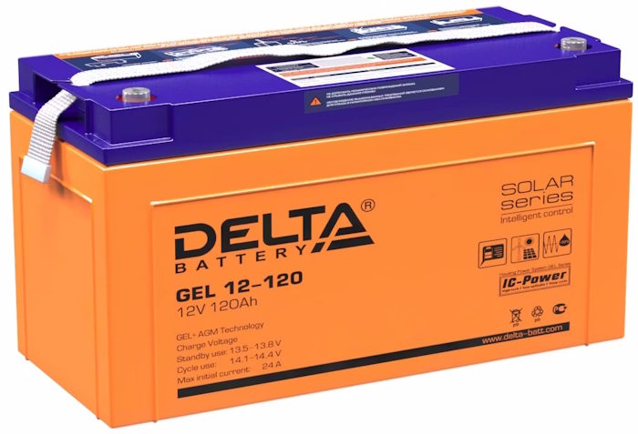 Аккумулятор гелиевый 120 А/ч., 12В, 406х172х228 мм, вес 38.4 кг, GEL series 