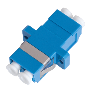 Адаптер волоконно-оптический, соединительный, одномодовый, LC/UPC-LC/UPC, двойной, пластиковый, синий, уп-ка 2шт.