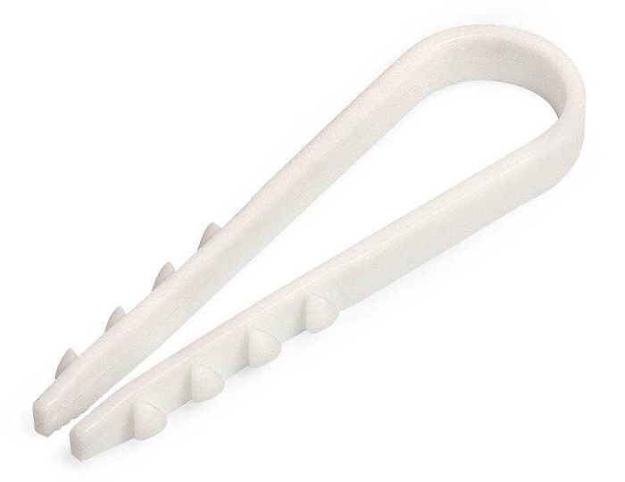 Дюбель-хомут (полипропилен) ДХ 11-18 (б) FORTISFLEX (100 шт) белые