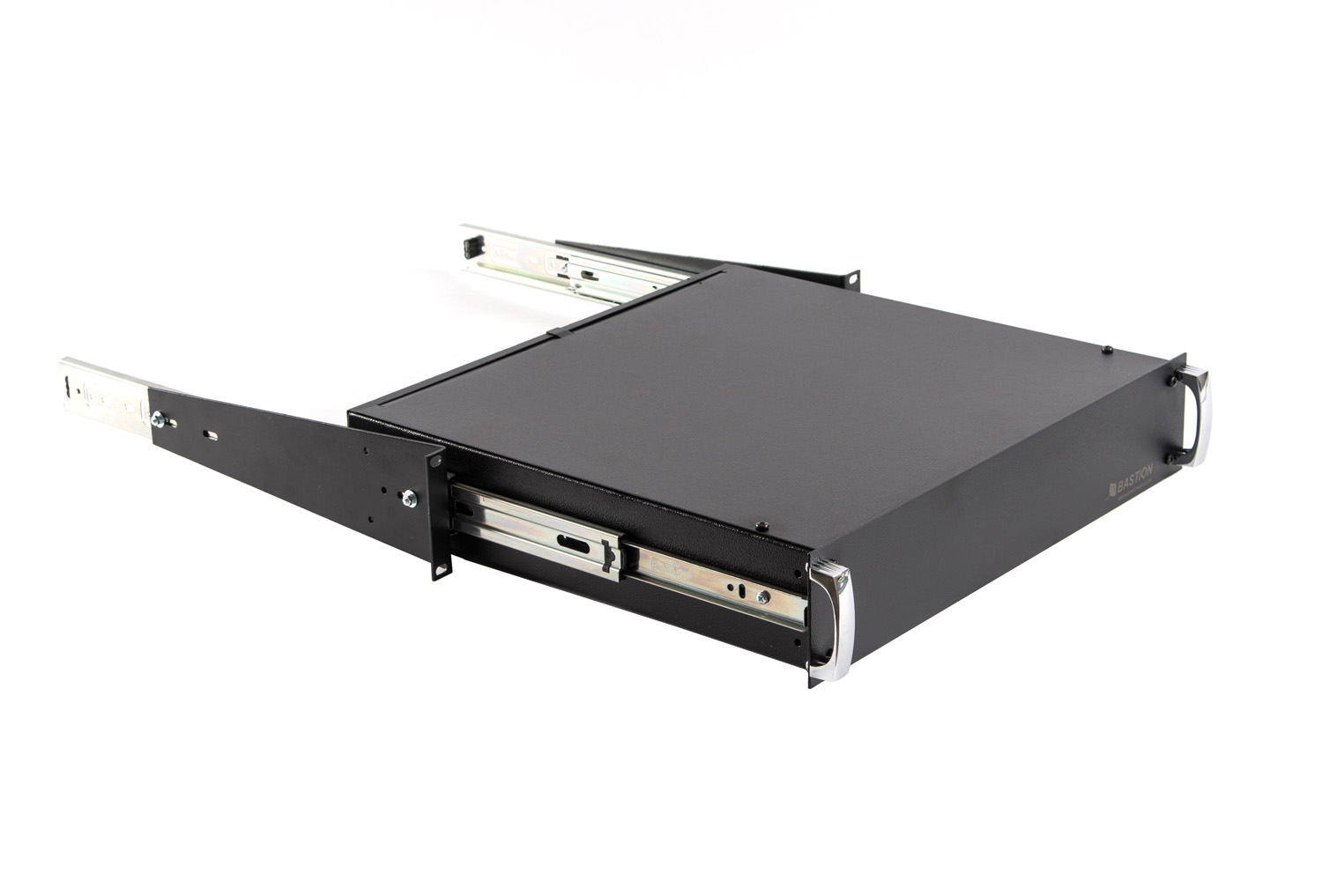 Аккумуляторный отсек под 4 АКБ 17 Ач, для установки в 19" шкаф, высота 2U. Выдвижные телескопические&nbsp;&nbsp;кронштейны, фронтальные ручки.