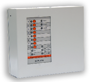 Контрольный прибор 8 ШС (охранные, пожарные, технологические), 3 реле ПЦН (одно реле: ~250В/7А; два реле: ~120В/2А,), АКБ 4,5 (7) А*ч, встроенный порт USB, подключение внешних блоков по RS-485. Металлический корпус.
