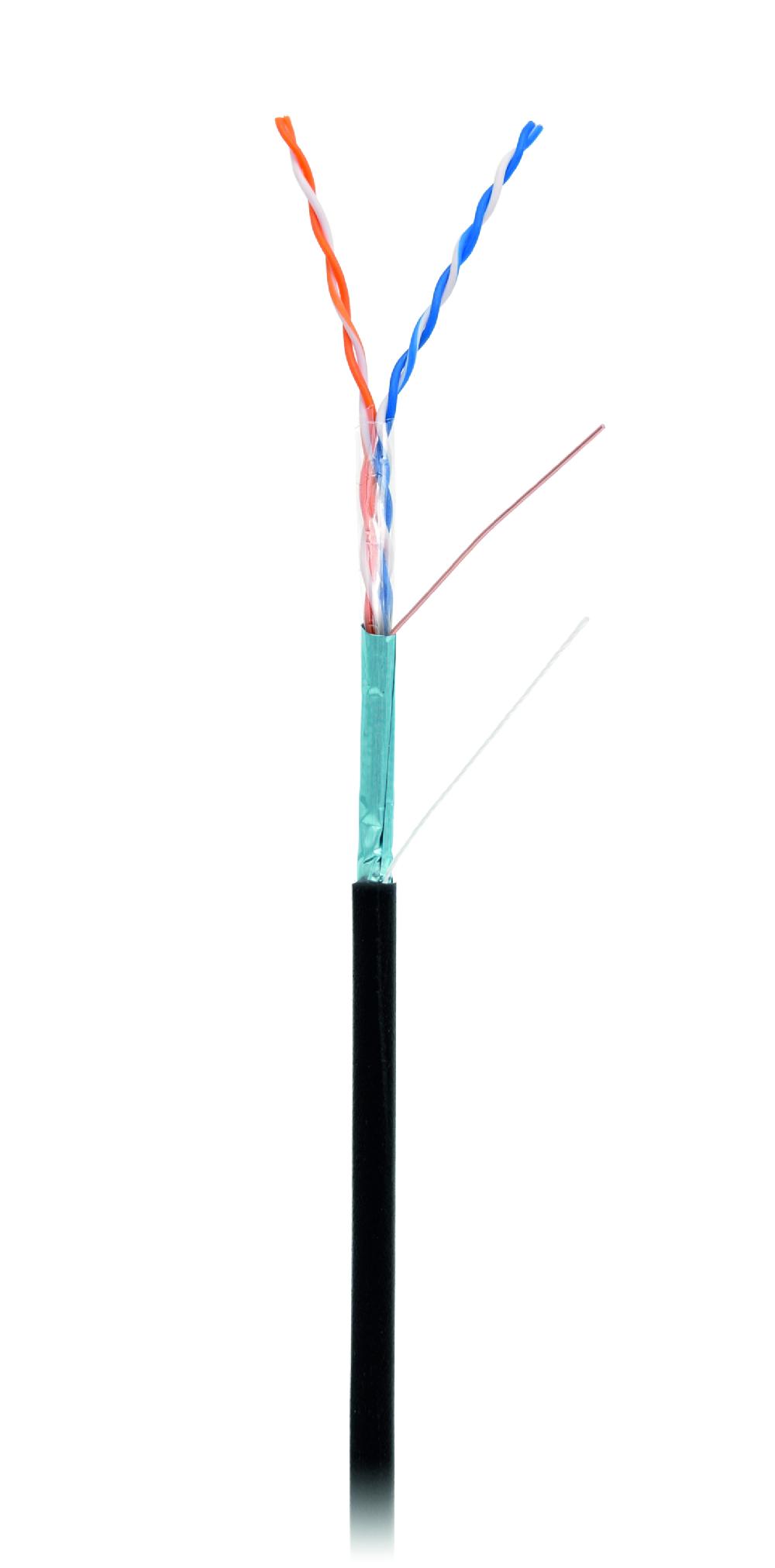 EC-UF002-5-PE-BK - Кабель F/UTP 2 пары, Кат.5 (Класс D), 100МГц, одножильный, BC (чистая медь), внешний, PE до -40C, черный, 305м Кабель F/UTP 2 пары, Кат.5 (Класс D), 100МГц, одножильный, BC (чистая медь), внешний, PE до -40C, черный, 305м