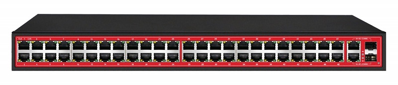 50-портовый PoE коммутатр с двумя гигабитными комбо-портами Fast Ethernet PoE Switch; 48*10/100Base-TX PoE port(Data/Power); 2*Комбо (10/100/1000Base-TX uplink RJ45 port (Data)+ 1000M SFP); 1-48 порты с поддержкой PoE; Полоса пропускания 17.6Гбит/с; 700Вт (AC100-240В 50/60Гц); Встроенный БП AC100~240В 50-60Гц 1A; Температура эксплуатации -10~+55°C; 5%~90% RH Без конденсата; Класс защиты 3кВ 8/20us, IP30