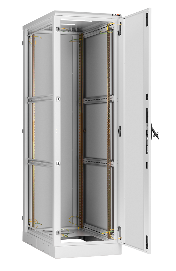 Напольный шкаф 19", 42U, металлическая дверь, Ш600хВ2060хГ1000мм, в разобранном виде, серый