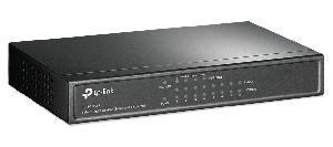 8-портовый гигабитный настольный PoE коммутатор, 8 гигабитных портов RJ45 + 4 порта PoE, IEEE 802.3af, бюджет PoE 53 Вт, стальной корпус