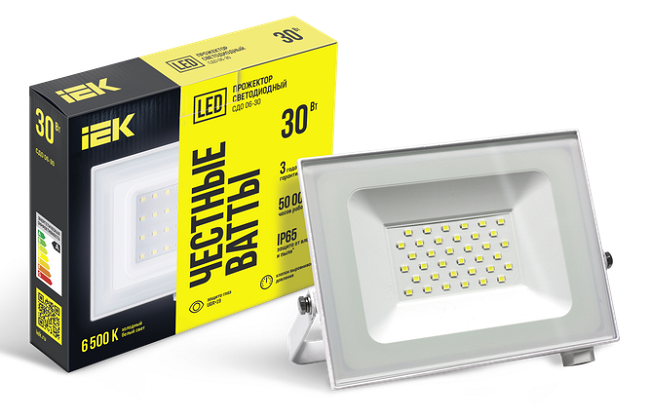 Прожектор LED СДО 06-30 IP65 6500K белый