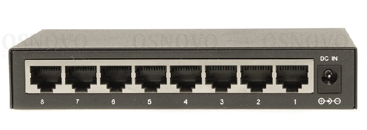 Коммутатор Gigabit Ethernet на 8 RJ45 портов. Порты: 8 x GE (10/100/1000Base-TX). Изоляция портов (VLAN). Auto MDI/MDIX Встроенная грозозащита 3кВ. В комплекте БП DC12V(1A). 138 x 25 x 80мм. -10...+55 гр. С.