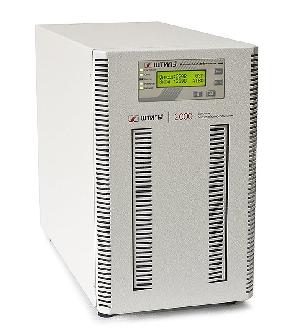 Источник бесперебойного питания напольный, on-line (с двойным преобразованием), чистая синусоида, 2000 ВA (1800 Вт); U-вх.220 В; встроенные аккумуляторы, 6х12В/9Ач, U-акб.72 В, I-заряд.1 А; ЖК-дисплей; выходные разъёмы - IEC-320-C13 (3 шт.), EURO F-type с заземлением (2 шт.), IEC-320-C19 (1 шт.); холодный старт, совместим с генератором; IP20, t-раб.+5...+40°C, 346х210х443 мм