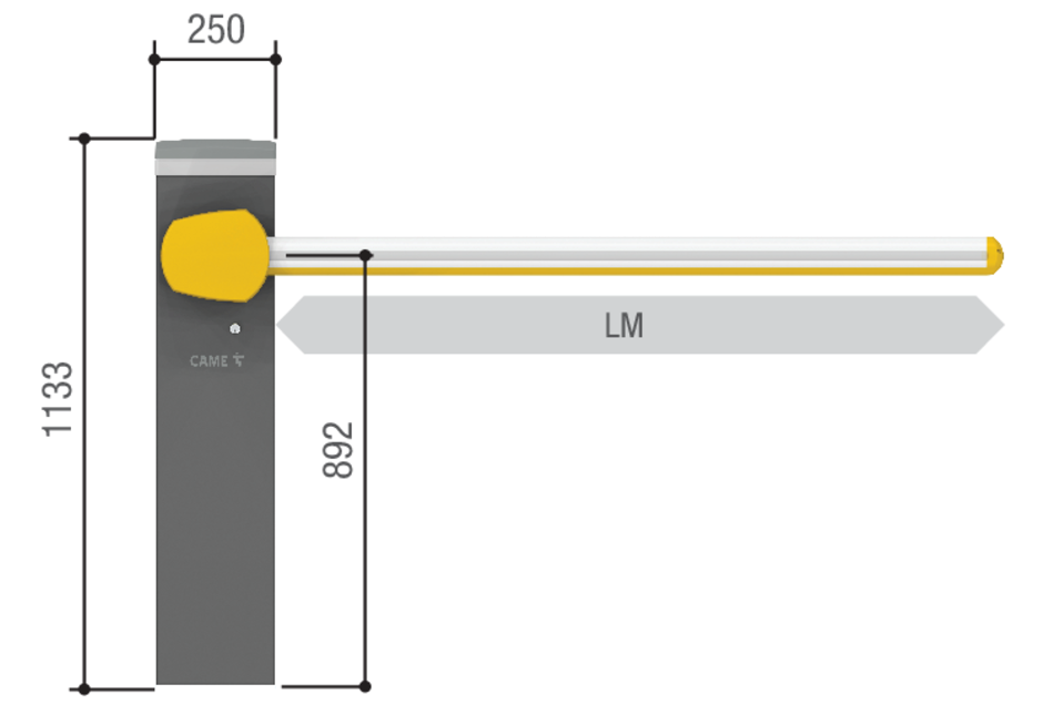 GPT40AGS Тумба шлагбаума с бесщеточным двигателем, для проездов до 3,8 м