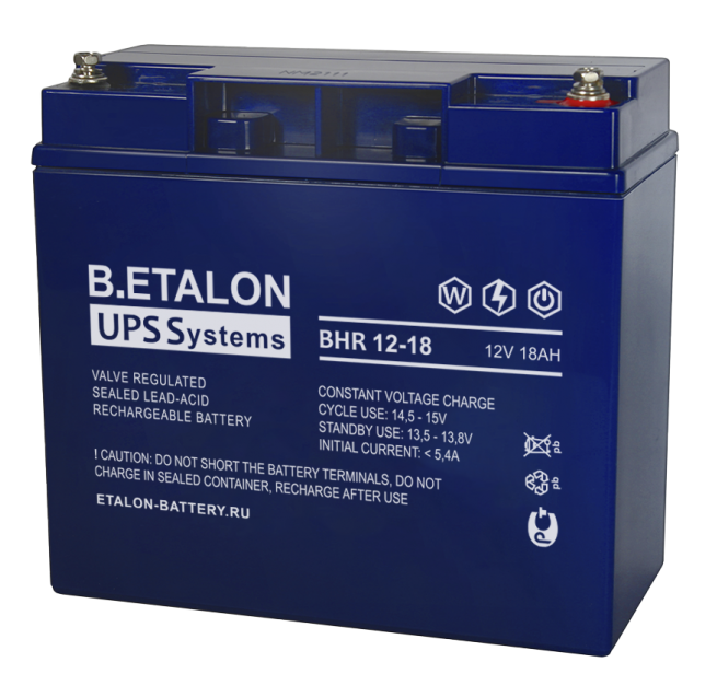 Аккумулятор 18 А/ч 12В, 181х77х167 мм, вес 5,8 кг