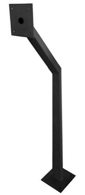 Наклонная стойка (150 град.) для установки считывателя, высота 1270 мм, труба 30х60 мм, защитный кожух 150х150мм с диэлектрической пластиной, основание 180х180 мм, электрический клеммник