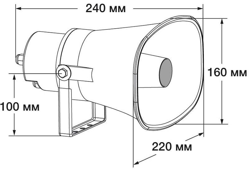 Stelberry F-260 - Рупорный уличный громкоговоритель на 15 Ватт. Степень защиты IP 66. Встроенный усилитель D-класса. 2 гермоввода для кабеля. Полоса воспроизводимых частот 400...6 500 Герц. Рупорный уличный громкоговоритель на 15 Ватт. Степень защиты IP 66. Встроенный усилитель D-класса. 2 гермоввода для кабеля. Полоса воспроизводимых частот 400...6 500 Герц.