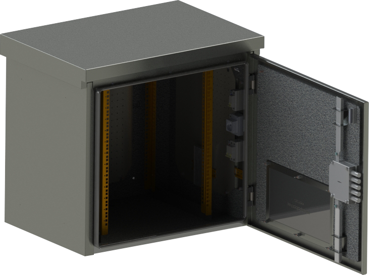 Шкаф настенный климатический, IP55, Ш821хВ748хГ566 мм, цвет серый, муар, RAL 7035, комплектация: монтажные направляющие -2 пары; Монтажные панели – 3шт; (Розеткa -16А -1 шт; Автомат - 1P 16А -1 шт; Автомат-1P 6А -2 шт;  Термостат для вентиляторов -1 шт; Вентилятор 120-120-38 - 2 шт;  Термостат для обогревателей -1 шт; Отопитель конвекционный 150 Вт, - 2шт; Датчик открытия – 1шт; Шина заземления 8-12-6-КС-С; Провода заземления – 7шт); Фильтр – 1шт; Рым-болт М8 -4 шт; Кабельный ввод-сальник 32-6шт; Ключи – 3шт.