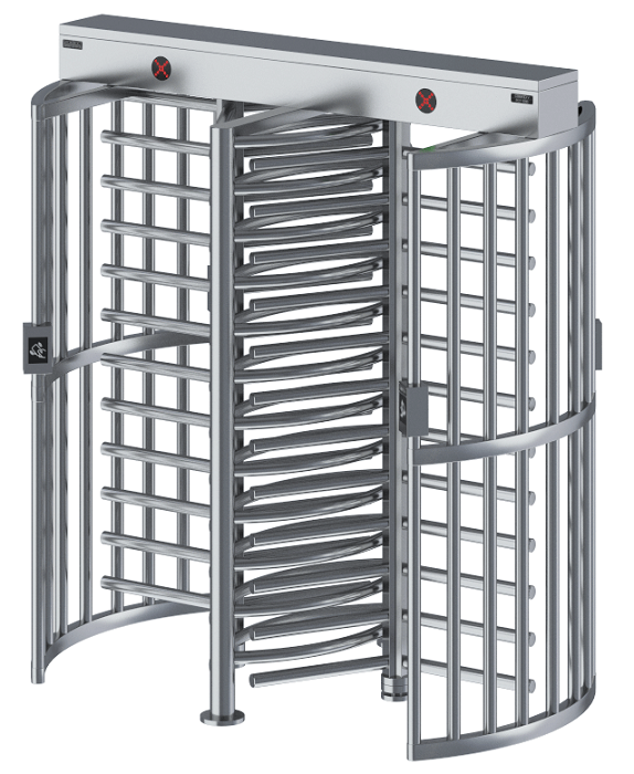 ПОЛНОРОСТОВОЙ ДВУХПРОХОДНОЙ роторный турникет, Габариты: 2100х1500х2310. эл/мех&nbsp;&nbsp;Исполнение: нержавеющая сталь, Комплектация: комплект считывателей (EM-Marine), планки 550мм, пульт управления с кабелем, ИК-пульт, всепогодное исполнение, "сухие контакты на плате управления".