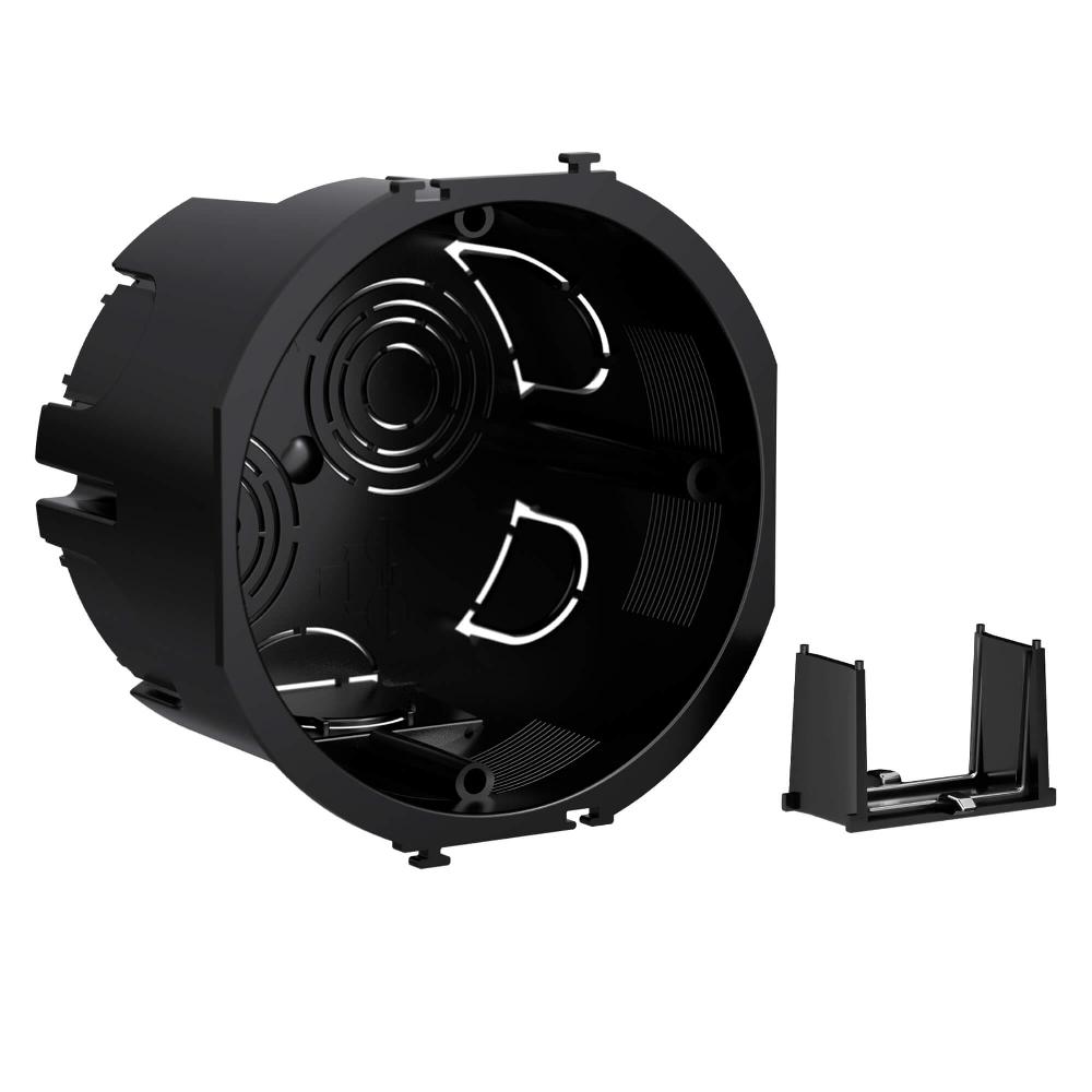 Подрозеточная коробка для сплошных стен, черная, под 2 модуля