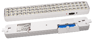 Аварийный светодиодный светильник, 60 светодиодов SMD-2835, 200 люмен, свинцово-кислотный аккумулятор, свечение до 5 часов.