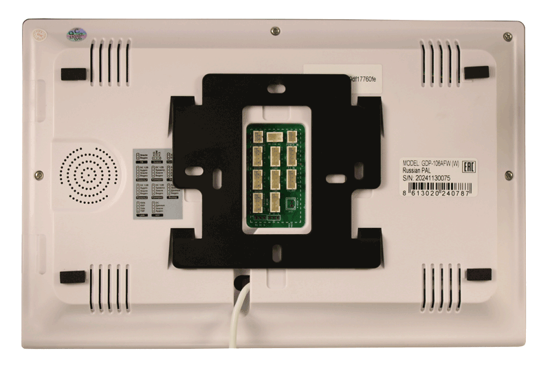 Wi-Fi монитор видеодомофона 10", белый. 1080P/720P/960H, AHD/CVI/TVI/CVBS, PAL/NTSC. Hands-Free, сенсорный 10-дюймовый TFT экран, разрешение экрана 1980х1024, акриловая панель , детектор движения, часы, автоответчик, режим фоторамки. Поддержка до 6 мониторов в параллель + 2 вызывных&nbsp;&nbsp;панели&nbsp;&nbsp;+ 2 камеры + 2 датчика (НО/НЗ), дополнительное реле (НО/НЗ), запись видео или фото на micro SD карту (от 2Gb до 128Gb Class 10)
