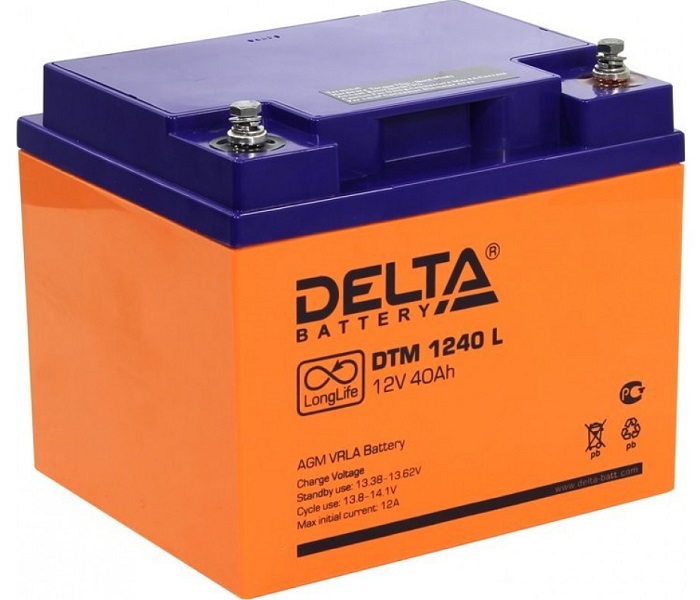 Аккумулятор 40 А/ч., 12В, 198х166х170 мм, вес 14,0 кг (1 шт/уп)