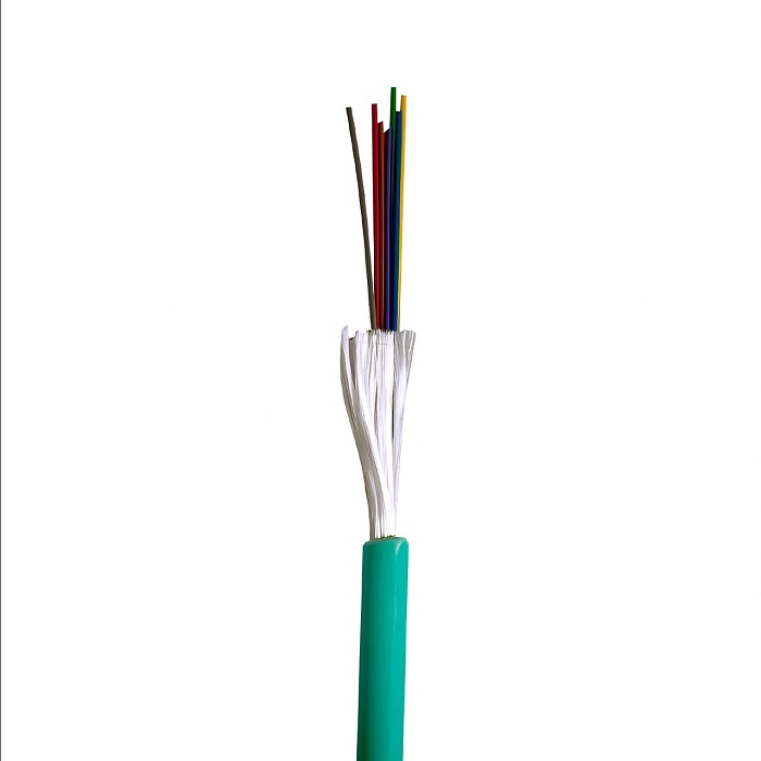 Кабель ВО распределительный, универсальный, 8x50/125 OM3 нг(А)-HF, плотный буфер, бирюзовый