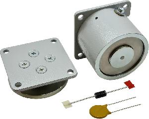 Удерживающий взрывозащищенный электромагнитный замок, 1Ex mb IIC T5 Gb X / Ex mb IIIC T80 °C Db X. Сила удержания 50 кг, 12 В DC, 350 мA, -40...+50 ˚С, габаритные размеры корпуса с пластиной корпуса 60х60х45 мм, габаритные размеры якоря 60х60х21 мм, длина кабеля 2 метра, вариант прокладки кабеля: открытая прокладка.