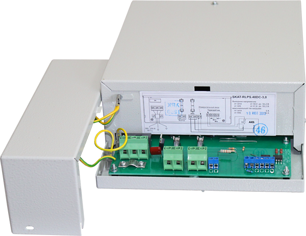 48В, 3А, и до 10А при наличии АКБ (АКБ в буфере).  Длительный режим резерва.