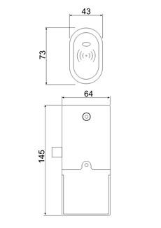 RFID электромеханический замок для шкафчика с контроллером, 125 KHz, EM Marine, Temic, Количество простых ключей/карт(max): 24шт., 2-4 cm,  +5°С +40°С, материал корпуса: метал.