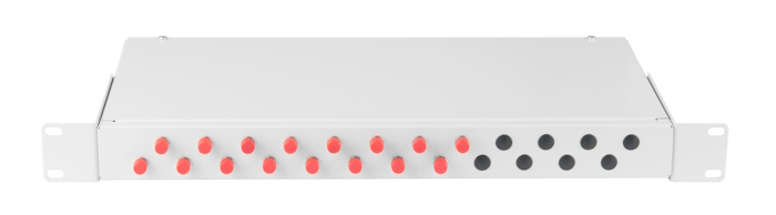 Оптический кросс 19" Essential Line, 1U, укомплектованный на 16 портов FC/UPC (16 одинарных FC/UPC адаптеров), SM 9/125 OS2, стальной, серый, в комплекте: адаптеры, монтажные шнуры 1м, сплайс-кассета с крышкой, гильзы, заглушки