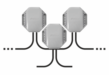 Линия адресных датчиков-детекторов извещателя охранного комбинированно-совмещённого «Пунктир-А» в стандартном исполнении.