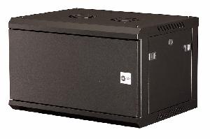 Шкаф 19" телекоммуникационный настенный, 6U 368х600х450 мм, дверь металл, черный