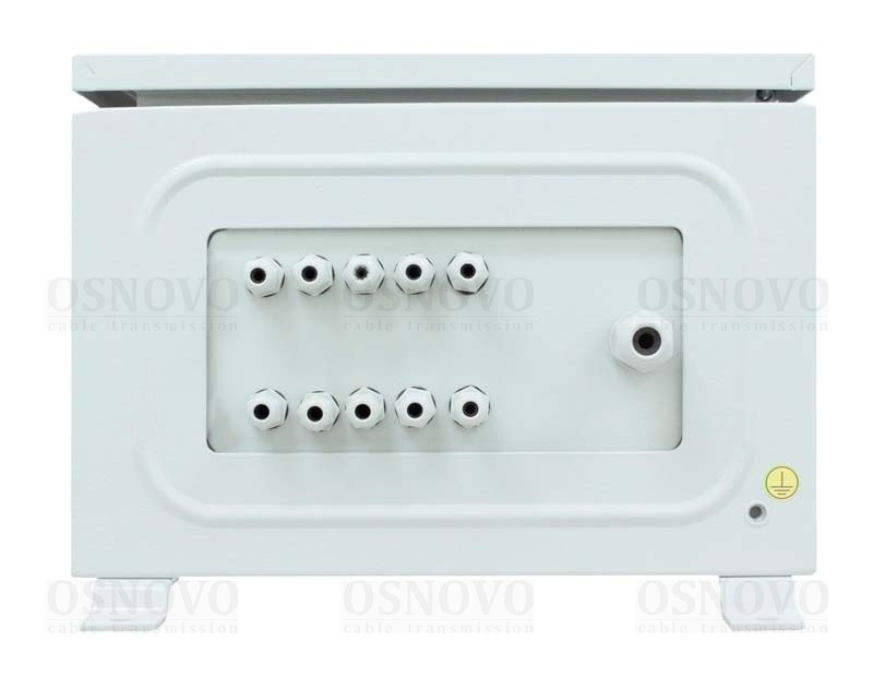 Уличная станция с термостабилизацией и оптическим кроссом. В основе металлический шкаф с классом защиты IP66. Доступное место под установку оборудования на встроенные DIN-рейки: верхняя - 210мм, нижняя - 60мм. 300x400x210мм. -50…+50°С, температура внутри станции -15…+50°С.