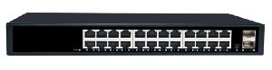 Коммутатор неуправляемый, 24*10/100/1000Мбит/с PoE (af/at), 2*10/100/1000Мбит/с SFP, DC52V/6.1A, PoE бюджет 320W
