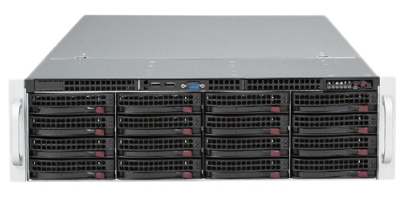 Видеосервер до 96 IP – каналов с предустановленным программным обеспечением Интеллект Х, запись постоянная 24 часа в сутки с разрешением 1920х1080 (Full HD) и суммарным видеопотоком 720 Мбит/с. Серверный корпус 19” 3U (437х132х647 мм), Astra Linux SE «Орёл», полезный архив ёмкостью 208 Тб SAS – аппаратный RAID 6 по умолчанию (жёсткие диски HDD в комплекте с сервером), 4хMini DisplayPort.