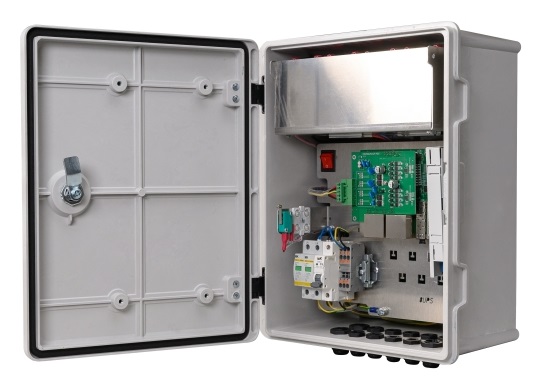 Коммутатор сетевой 10 портовый гигабитный управляемый уличный с РоЕ; 8xRJ-45 PoE 10/100/1000 Мбит/с, IEEE 802.3af/at, 2xSFP Uplink 10/100/1000 Мбит/с; PoE бюджет до 240 Вт; метод подачи питания А; AI PoE(watchdog)/Vlan; дальность передачи до 250 метров; ББП 300Вт; грозозащита, защита от КЗ, IK10, IP66; -60... +50°C; 334х417х200 мм