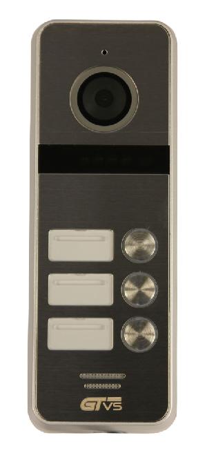 Вызывная панель в/домофона, (Серебро), AHD 2Mpx, 1080P/CVBS (переключение), на трёх абонентов. 