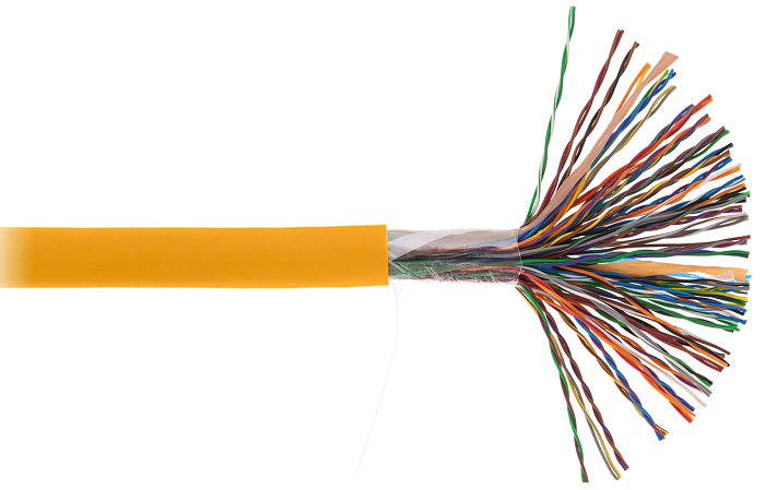 EC-UU050-5-LSZH-OR-3 - Кабель U/UTP 50 пар, Кат.5 (Класс D), 100МГц, одножильный, BC (чистая медь), внутренний, LSZH нг(B)-HF, оранжевый, 305м Кабель U/UTP 50 пар, Кат.5 (Класс D), 100МГц, одножильный, BC (чистая медь), внутренний, LSZH нг(B)-HF, оранжевый, 305м