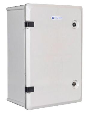 Композитный монтажный шкаф, Внутр. габариты 360х560х210мм, SMC композит, IK10, IP66, радиопрозрачный корпус, от -60 до +80 градусов. Комплектация: замок 2 шт, ключ 1 шт, монтажная плата 1шт, гермовводы (MG-25) 2 шт, усиленные петли, плотнительная резинка на корпусе. Вес: 7,4 кг