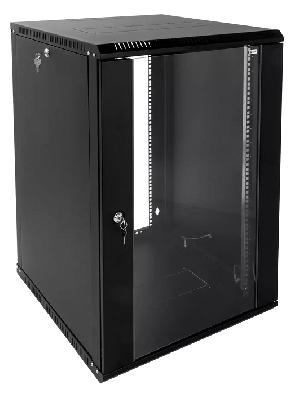 Шкаф телекоммуникационный настенный разборный ЭКОНОМ 12U (600 × 350) дверь стекло, цвет черный