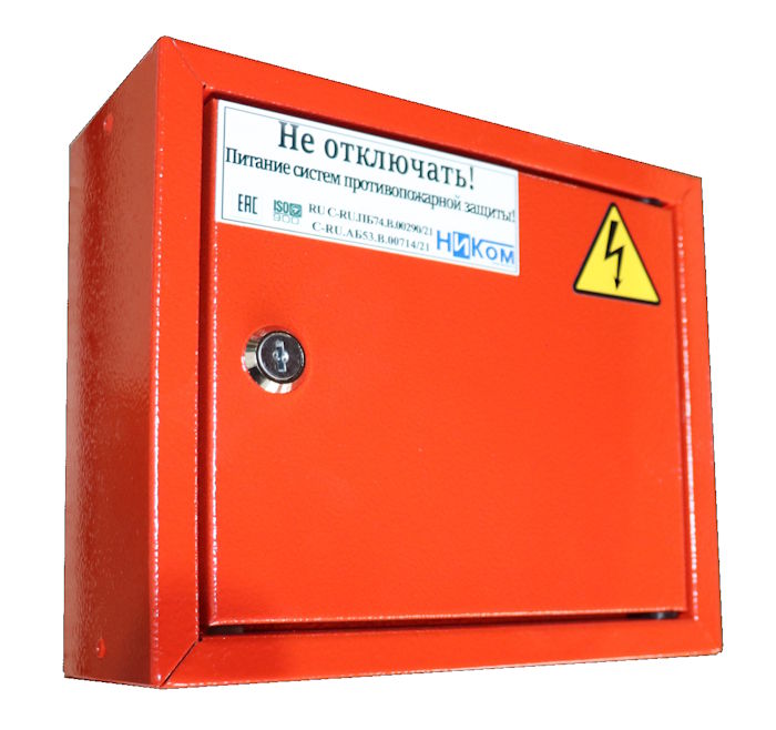 Щит управления и автоматики пожарный, 200x230x105, IP31, на вводе ВН 40А 1p, на выходе ВА С 6А 4,5кА 1p - 6шт